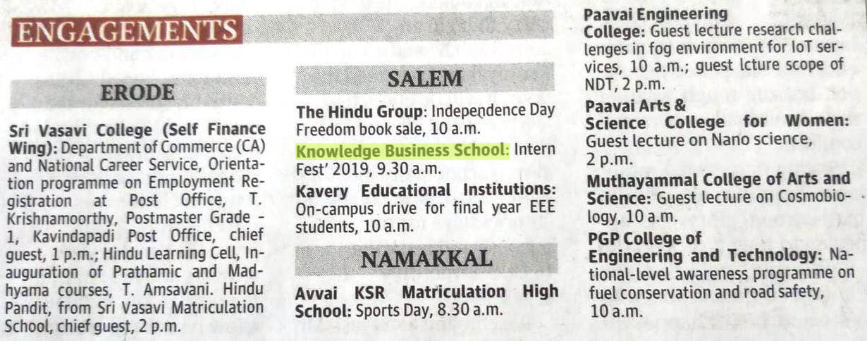 EC in Hindu on 16.08.2019